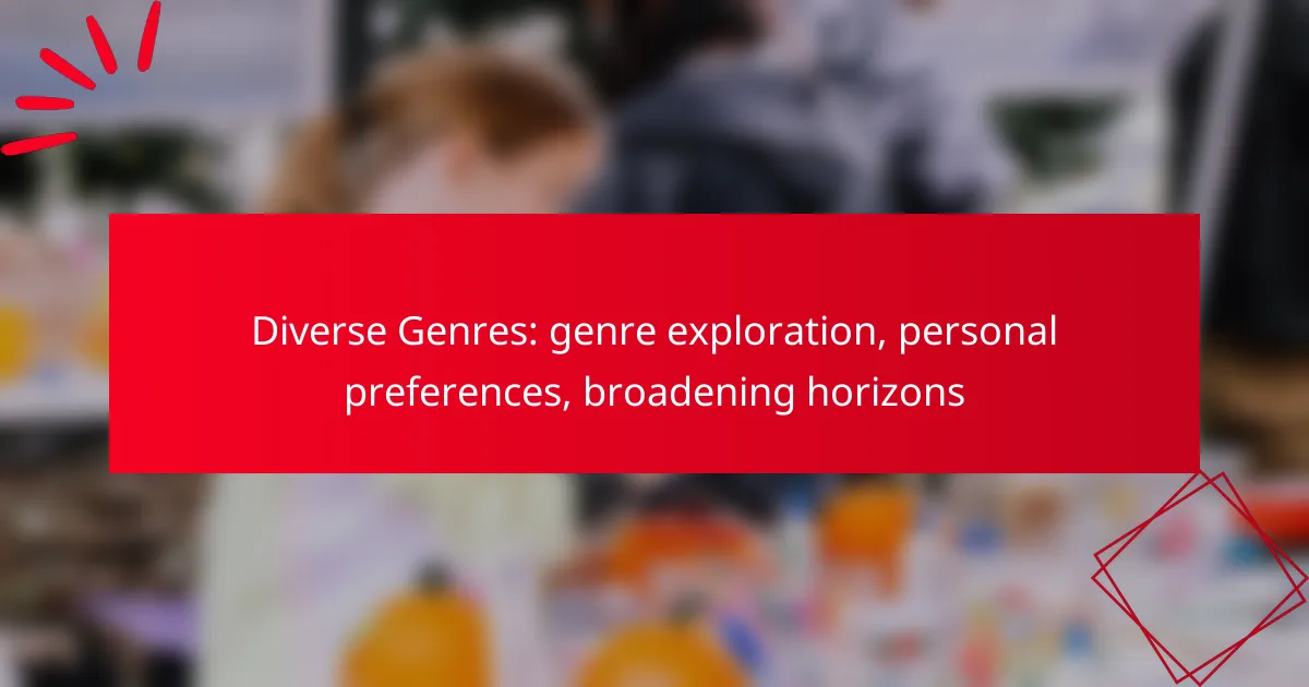 Diverse Genres: genre exploration, personal preferences, broadening horizons