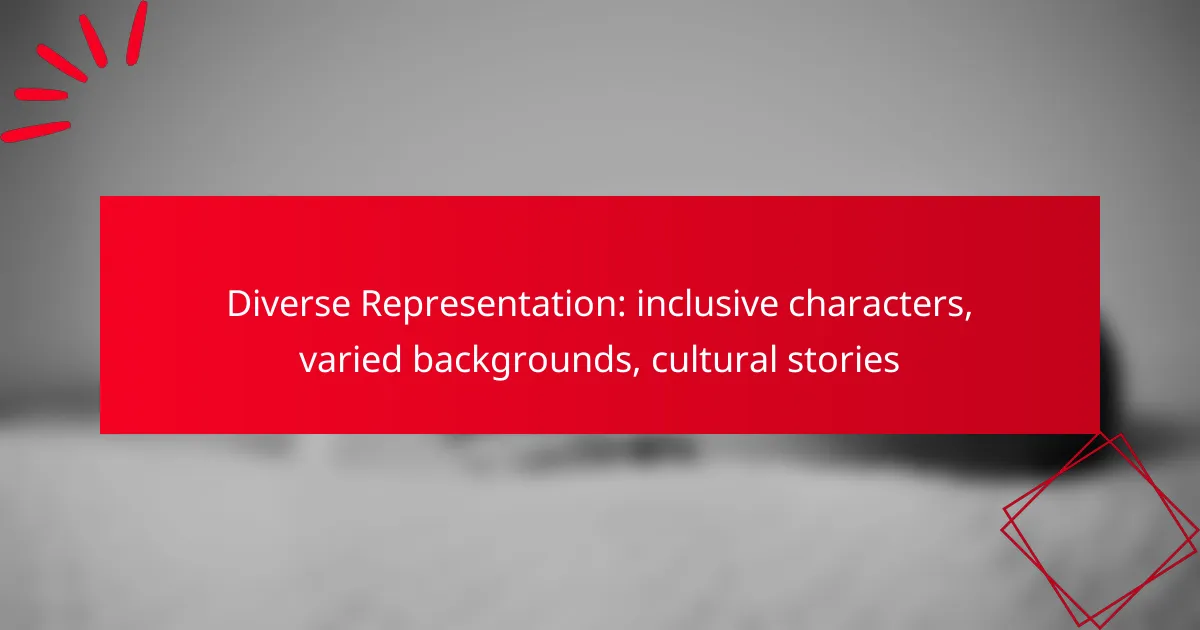 Diverse Representation: inclusive characters, varied backgrounds, cultural stories