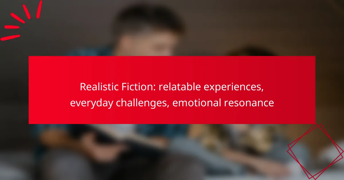 Realistic Fiction: relatable experiences, everyday challenges, emotional resonance