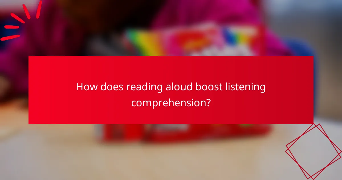How does reading aloud boost listening comprehension?