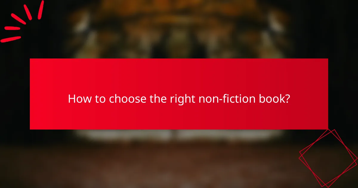 How to choose the right non-fiction book?
