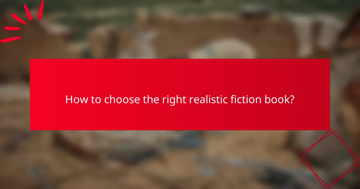 How to choose the right realistic fiction book?