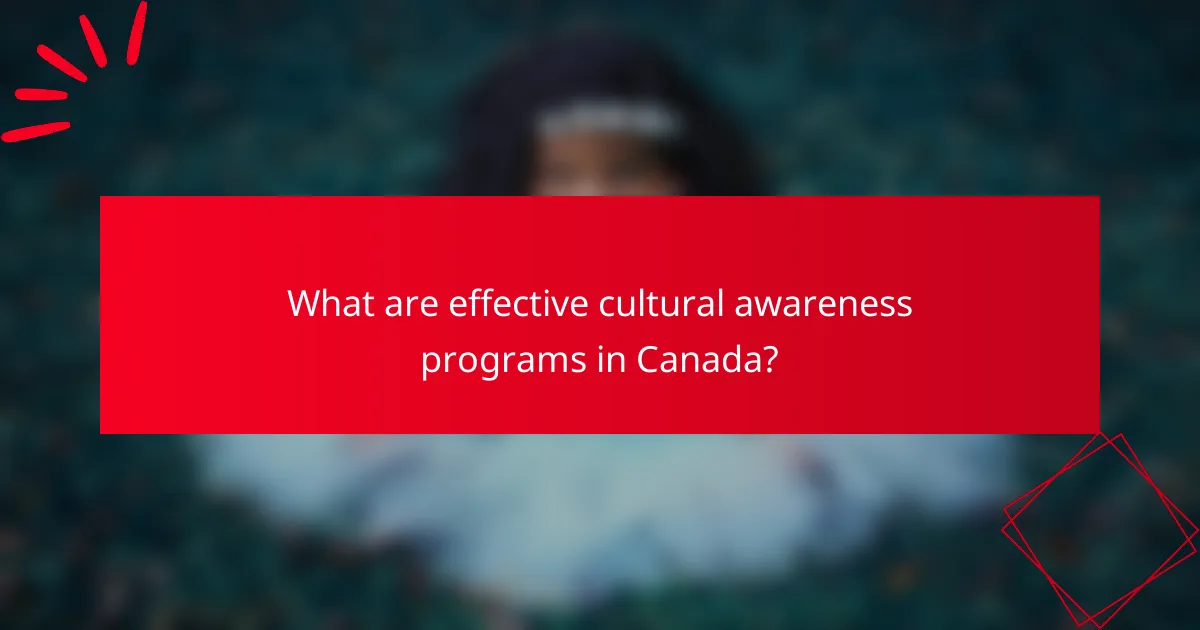What are effective cultural awareness programs in Canada?