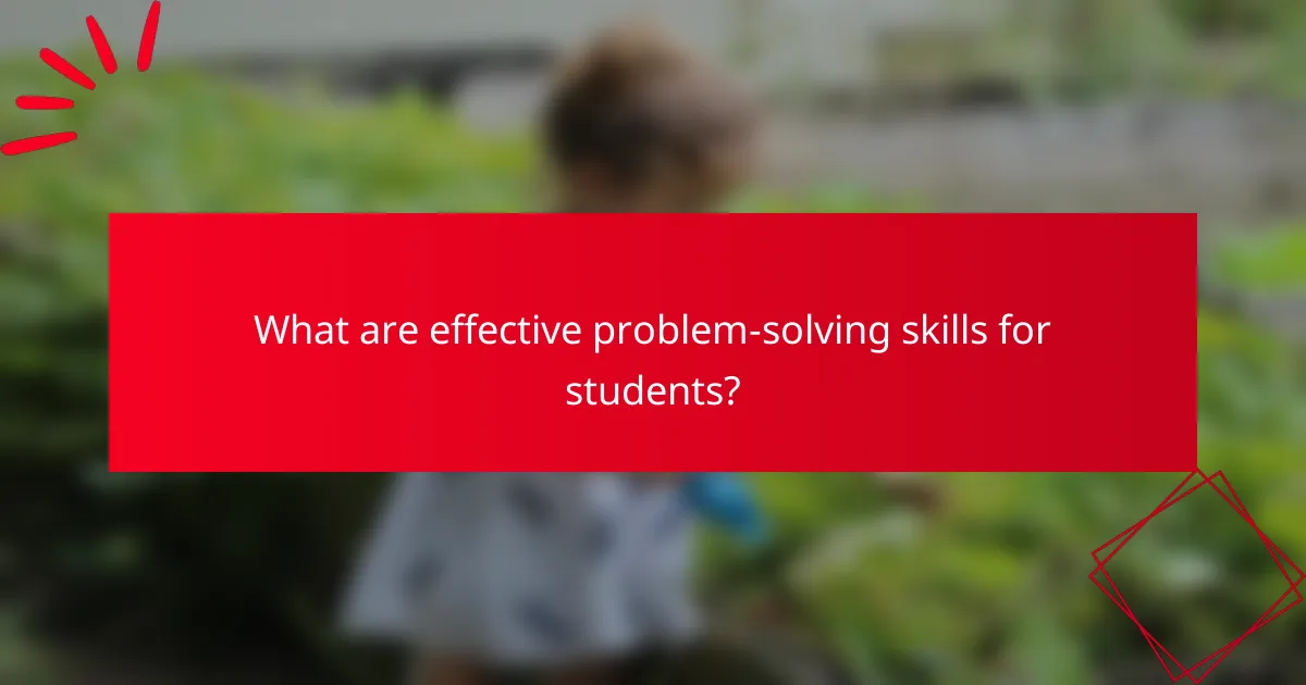 What are effective problem-solving skills for students?