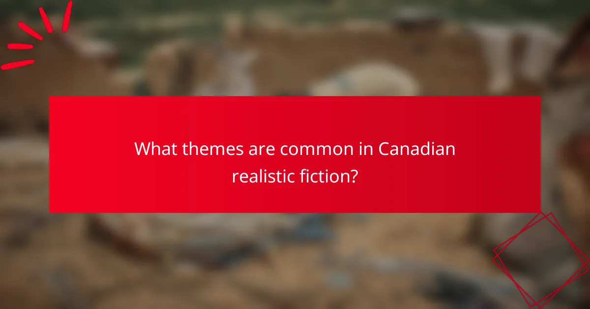 What themes are common in Canadian realistic fiction?